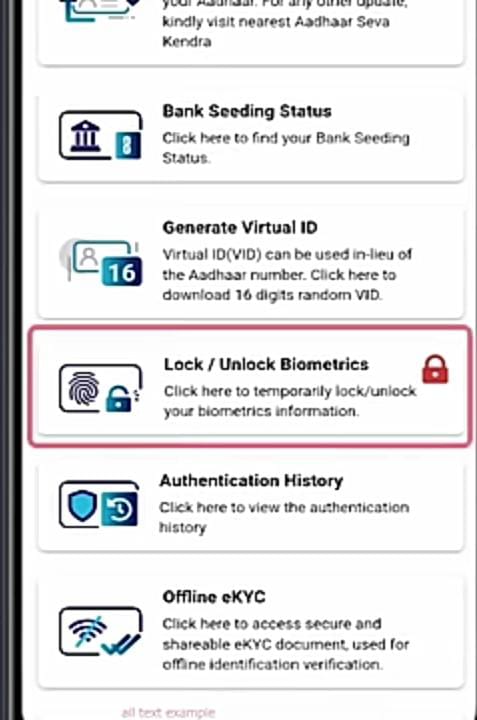 Aadhar Card Lock/Unlock
