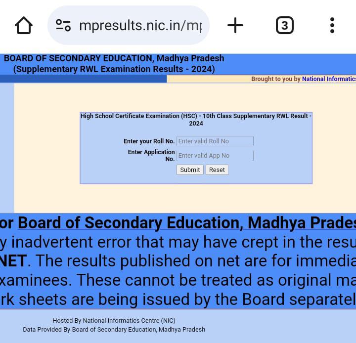 MP Board Result